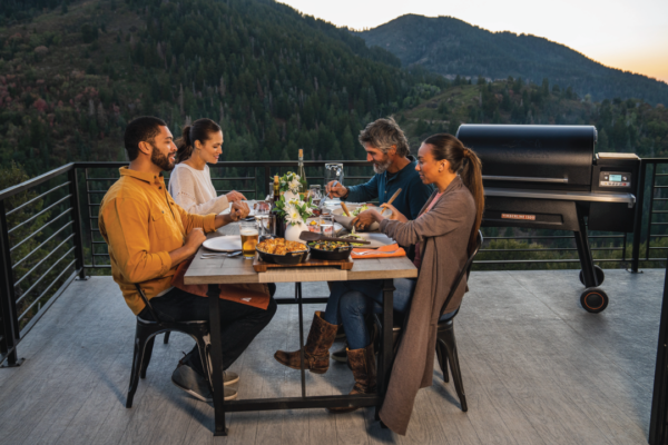 People Enjoying a Meal Outside