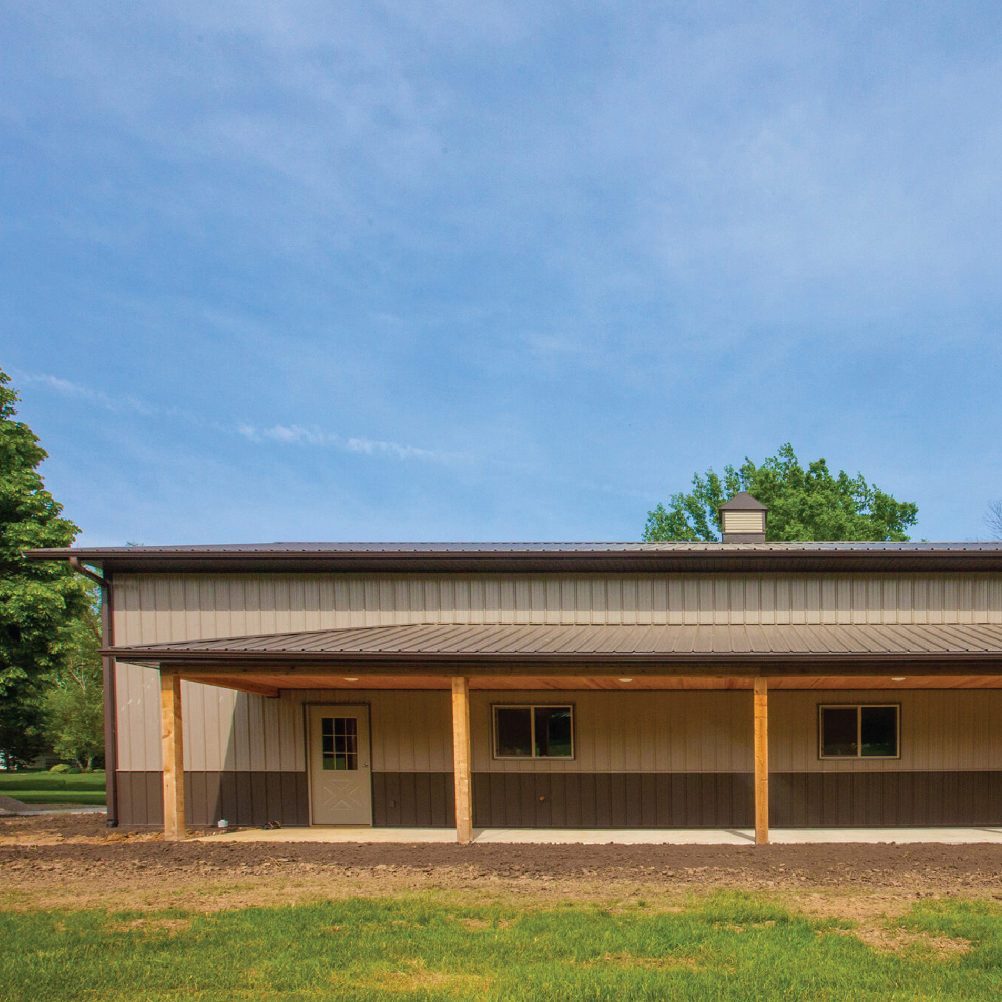 Backyard View of Pole Barn