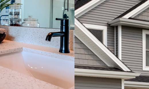 Sink and Exterior of Home