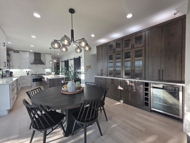 Kitchen Showcasing Table and Cabinets